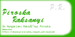 piroska raksanyi business card